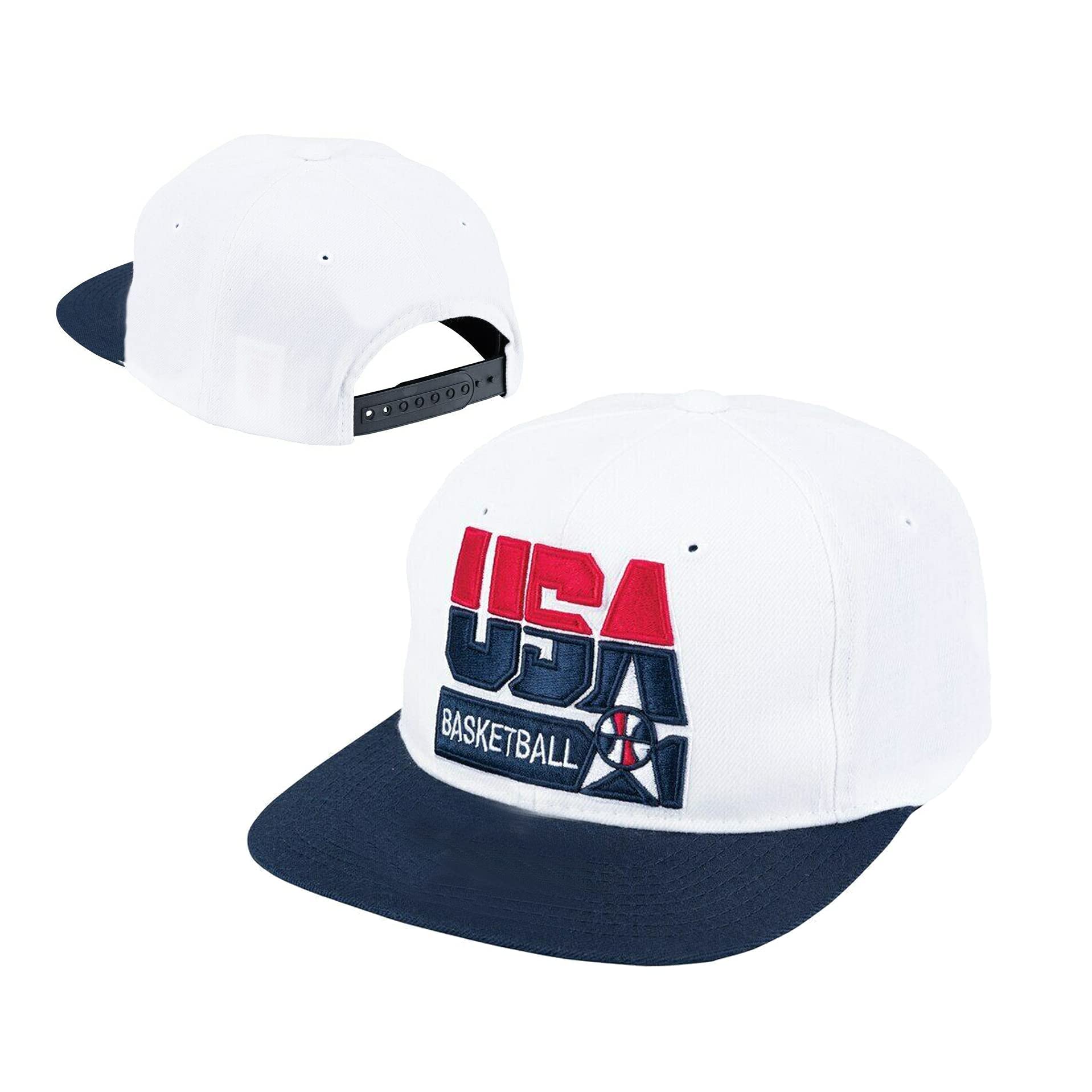 Fashion Hip Hop Cap USA Basketball Hat 1992 White Adjustable Embroidered Snapback Cap