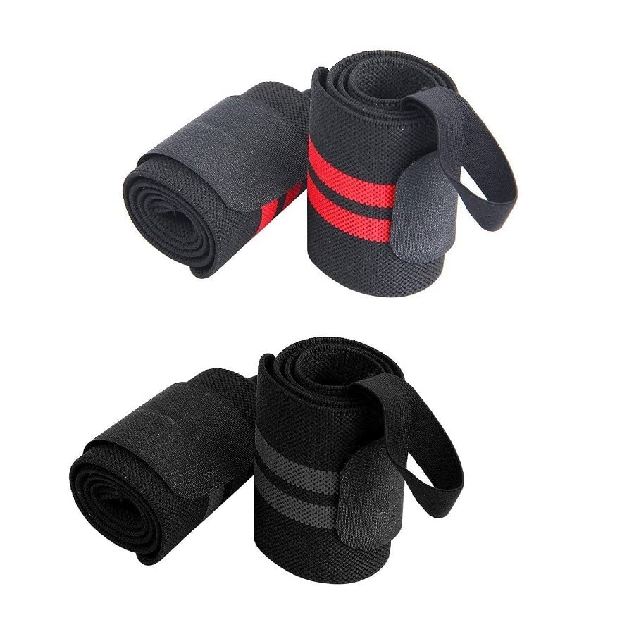 Raizex Combo Pack of Wrist Wraps- Wrist Support Band with Thumb Loop for Weightlifting, Powerlifting, Gym, and Crossfit for Men and Women-Pack of 2 (Red & Grey)-image-11