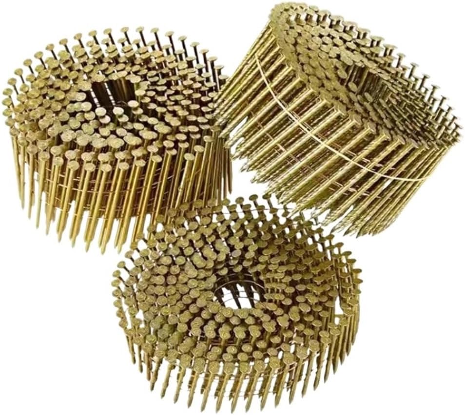 Round Steel Wire Siding Coil Nails, Length 25mm-80mm Painted Flat Straight Nails for Concrete Walls 225pcs(80mm)