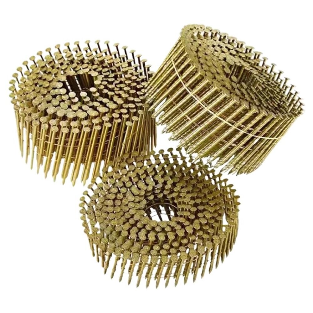 Clavos galvanizados con Acabado en ángulo, Clavos Redondos de Acero en Bobina for Revestimiento de Paredes de hormigón, de 25 a 80 mm de Largo, Planos y Rectos, Pintados, 225 Unidades(70mm)