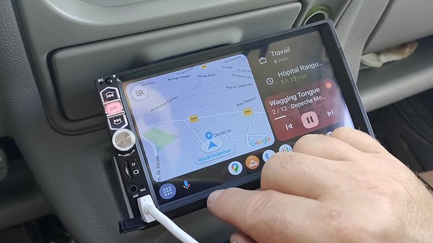 CAMECHO Autoradio Dab Plus 1 Din avec Carplay Android Auto, 7 Pouces MP5 Poste Radio Voiture 1 Din avec Bluetooth Mains Libres, Mirror Link FM Radio TF/USB/AUX Caméra de recul Mic