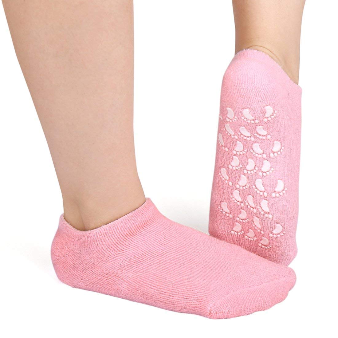 HOUSE OF HEER Spa Moisturizing Gel Socks For Dry Feet And Ankles - Helps Repair Cracked Skincare Gel Therapy And Softens Feet-image-12