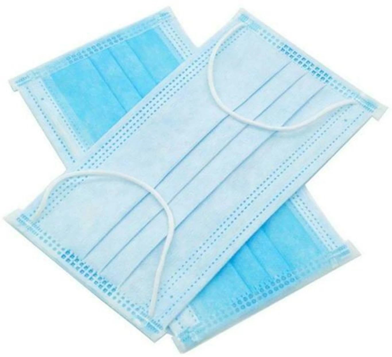 Disposable 3 Ply Surgical Mask Pack of 50 with Nose Pin, Non-Woven Fabric, Ear Loops, Breathable, Non-Reusable, Blue-image-24