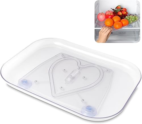 Lazy Susan - Organizador giratorio para refrigerador, estante de almacenamiento giratorio rectangular transparente para encimera, almacenamiento de