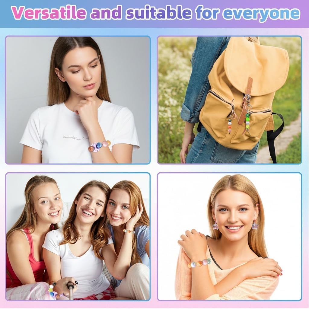 253 Pieces Beads for Pens - Acrylic Loose Beads Bulk Set - Beads Kit for Crafts - Fit for Jewelry Making, Bracelets, Beadable Pens, and Focal Bead - Cute Bead for DIY Supplies - Image 6