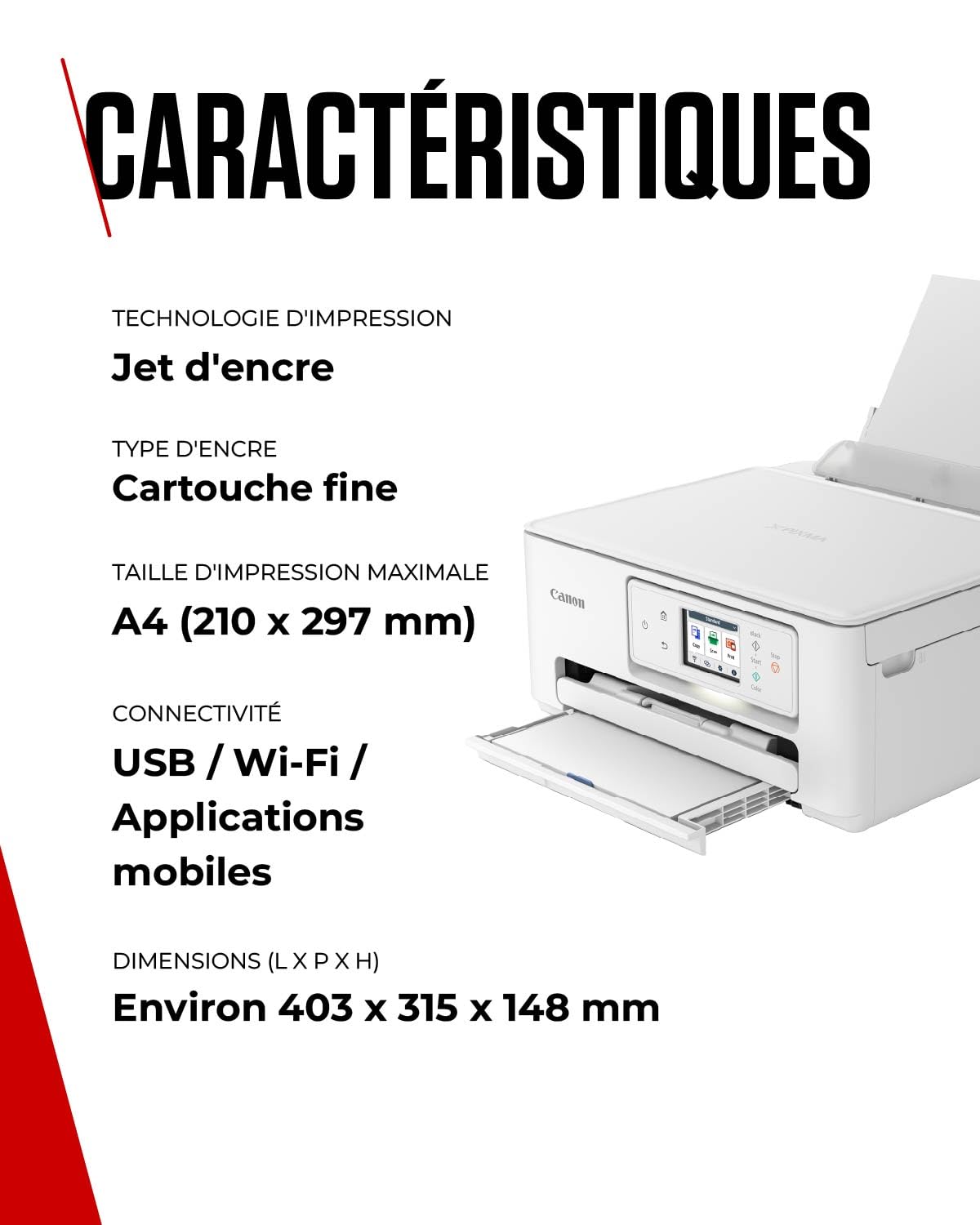 Canon PIXMA TS7650i Imprimante Multifonction WiFi Jet d'encre Photo