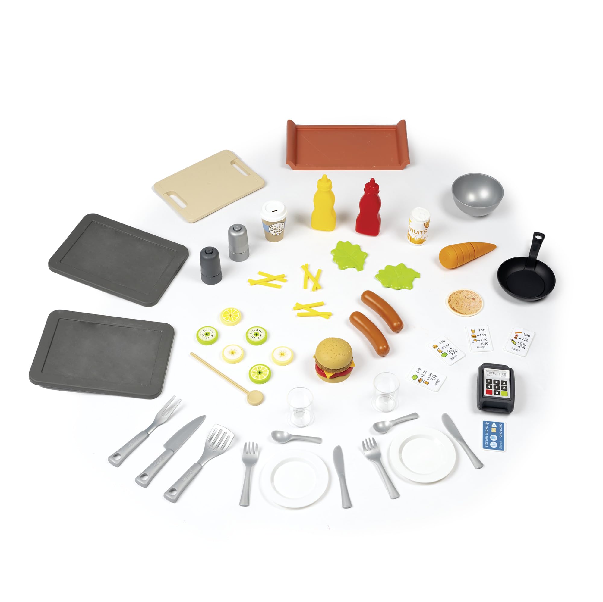 Smoby Life Chef House - Casa Restaurante de Juguete y Cocina para Niños, 48 Accesorios, Caja Registradora, Cocina, Juguete Educativo, protección Anti-UV, Material Reciclado, +2 Años (7600810407)