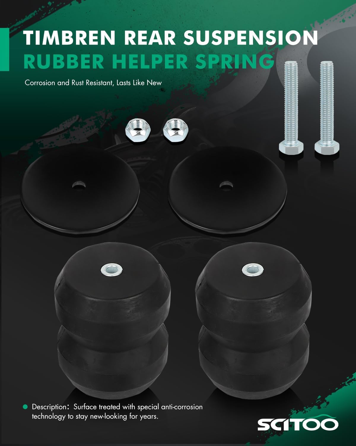 SCITOO Bump Stops Rear Suspension reinforcement Compatible With for 1999-2021 Silverado 1500 & Sierra 1500 Truck 2WD 4WD Off-Road Jounce Bumper Rubber Helper Spring Kit