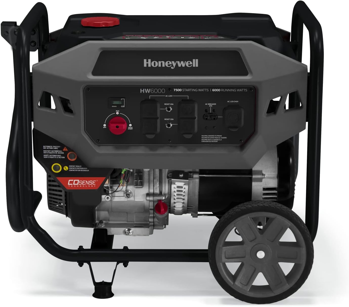 Honeywell HW6000CO 6,000-Watt Gas-Powered Portable Generator with Cosense, CARB Compliant