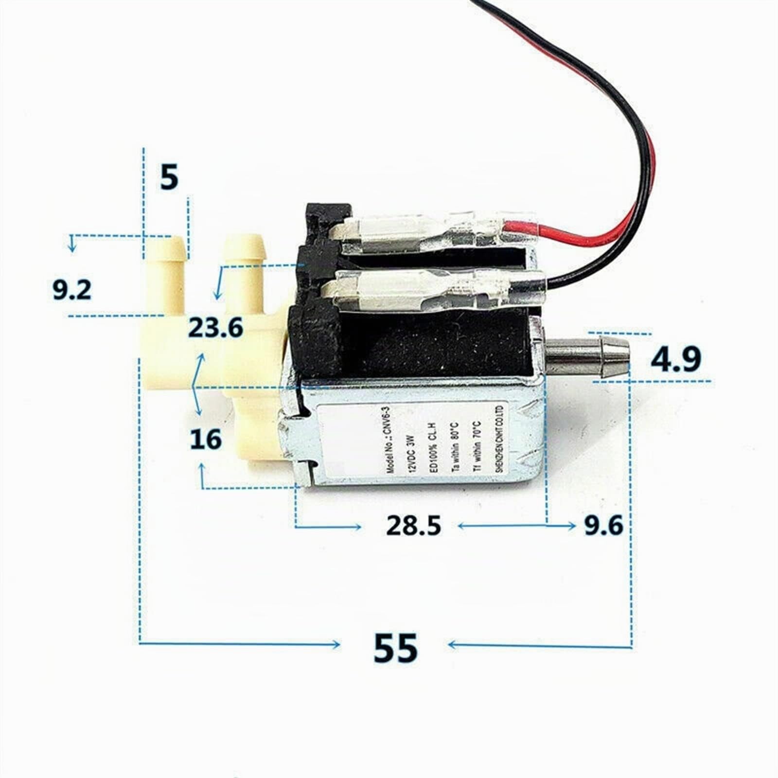 Électrovanne électrique à 3 voies, CNV6-3 DC 12V Mic2-Position, N/C, vanne de contrôle du débit d'eau à Air ouvert normalement fermée, 1 pièce Electric Valves