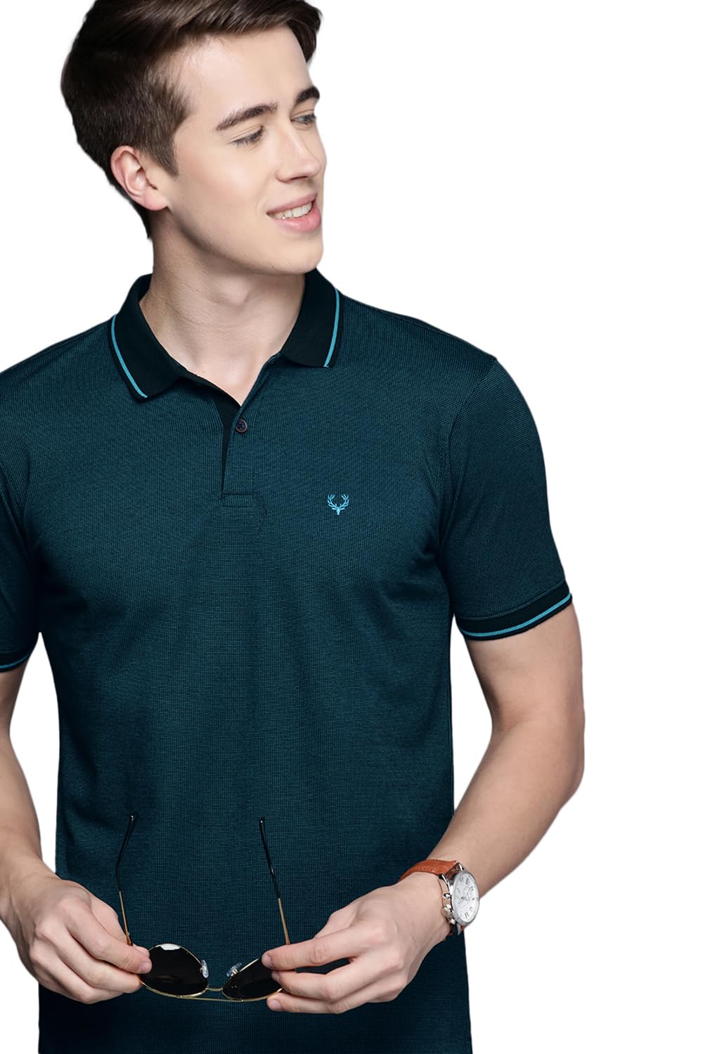 allen solly Men's Cotton Solid Regular Fit Polo Shirt-picture-29