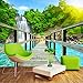 Produktbild Weaeo Benutzerdefinierte Fototapete Wasserfall Holz Brücke 3D Landschaft Landschaft Hintergrund Wand Schlafzimmer Badezimmer Wohnzimmer Tapeten Wandbild-350X250Cm