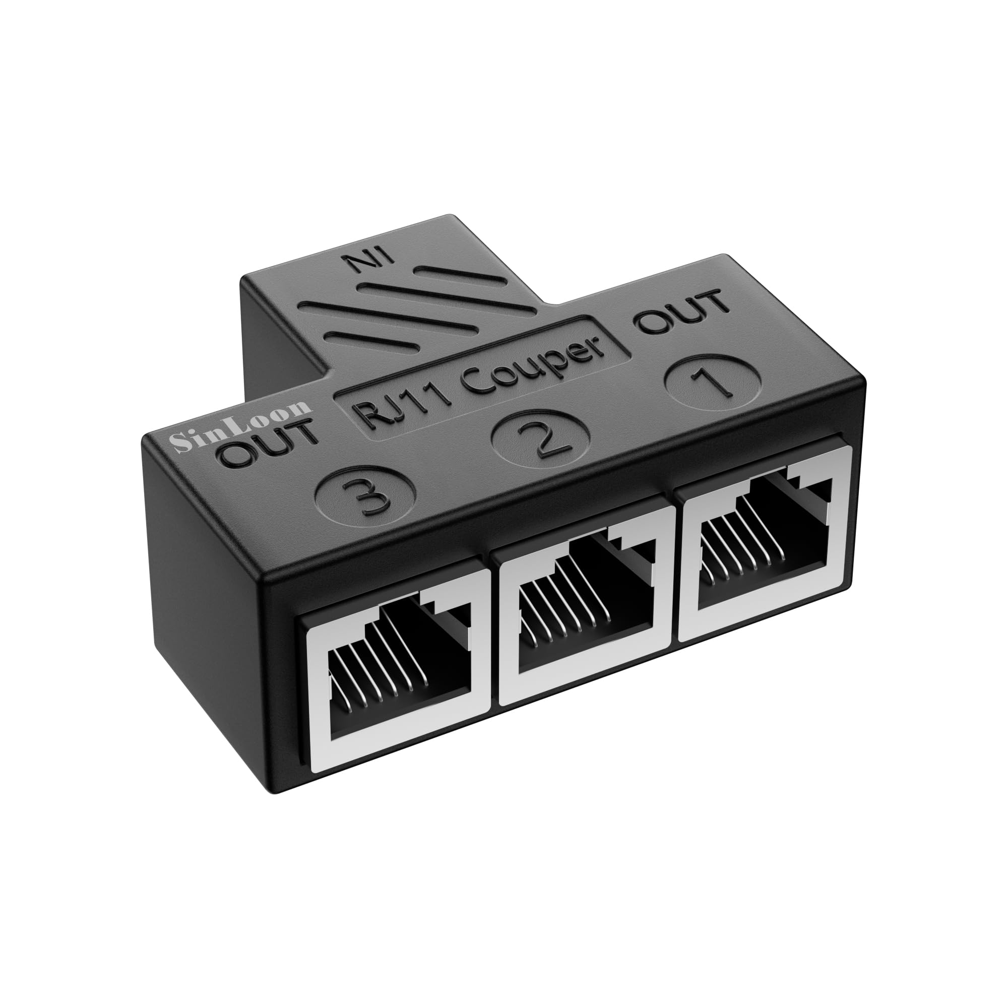 Coupleur RJ11 1 Vers 3 - Adaptateur Téléphone Femelle Vers 3 Femelles 6P6C Pour Extension Ligne Fixe Et Télécopieur