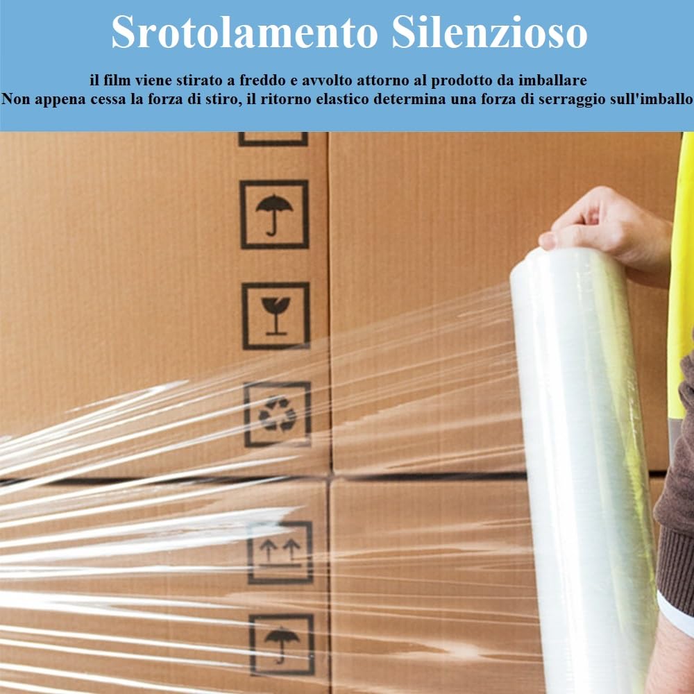PELLICOLA FILM ESTENSIBILE MANUALE 6PZ SPESSORE 23MY 2,4KG ALTEZZA 500 MM Ø  INT. 50 mm (Trasparente) : Amazon.it: Cancelleria e prodotti per ufficio