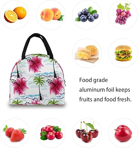 Miniatura 7 de Palm Tree Lunch Tote Bag for Women Adult Men Beach Abstract Insulated Lunch Box Small Leakproof Cute Lunchbox Cooler Bag Reusable Lunch Bag for Work