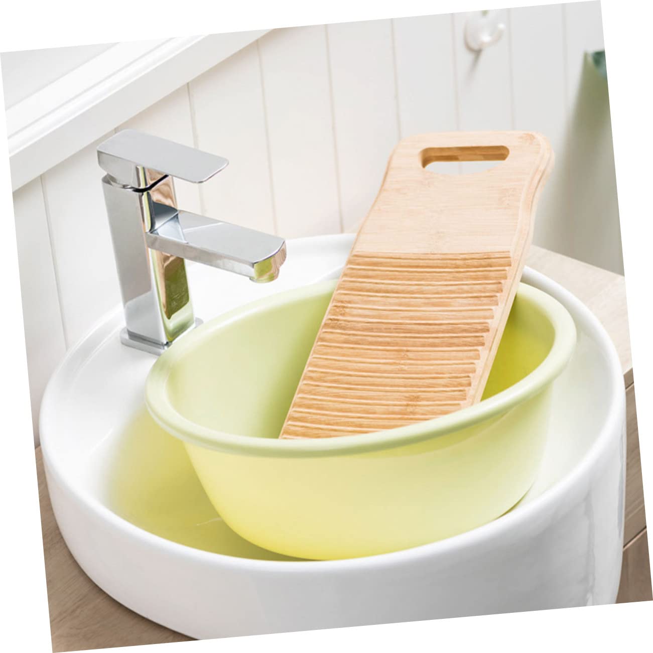 ibasenice 2stücke Holzwaschbrett Zum Handwaschen Der Wäsche Bambus Waschbrett Zum Wäschewaschen Handwaschbrett Für Wäsche Waschbrettinstrument Wäschereinigungsbrett Für Reisen Und Zuhause