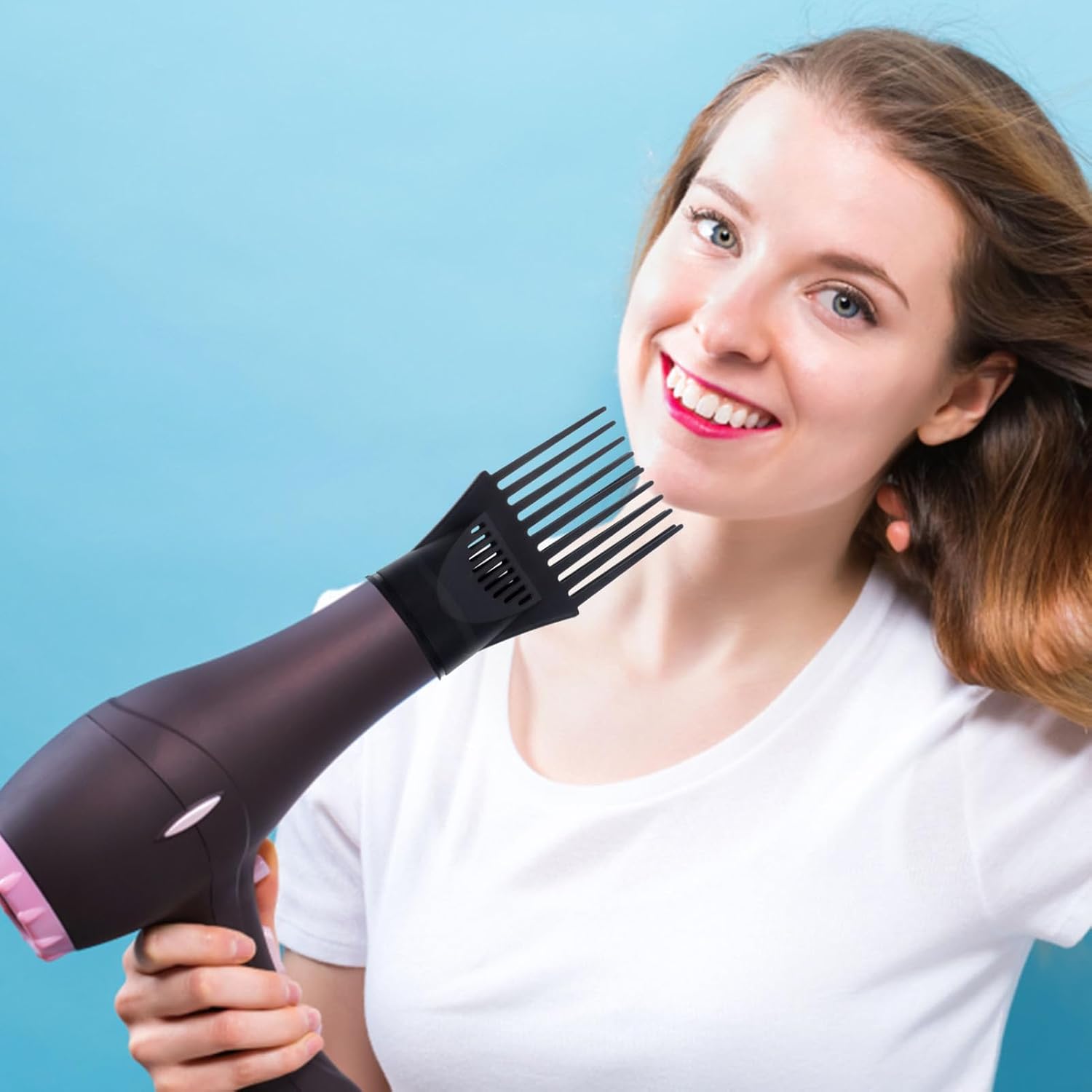 Mikinona 3pcs Professional Hair Dryer Comb Set High Temperature Resistant Accessories for Fast Drying Styling Compatible Hair Dryers Black