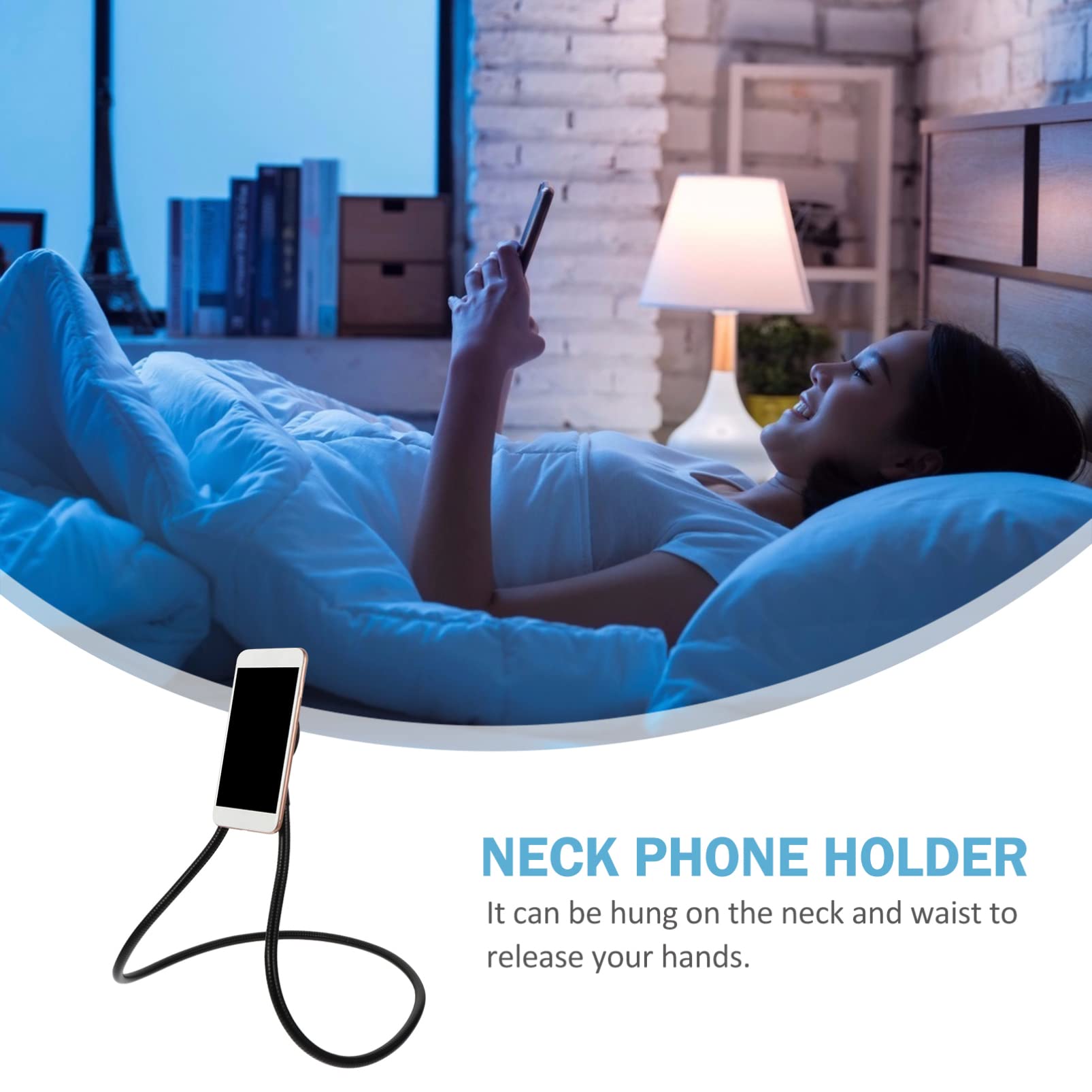 Porta Telefono Magnetico Rotante Gradi Supporto per Cellulare da Collo Staffa per Telefono Pigro per Uso Casalingo Antiscivolo Sicura e Stabile