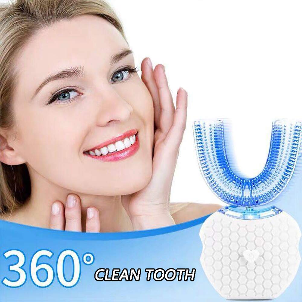 Cepillo De Dientes Eléctrico De 360 Grados, Cepillo De Dientes De Limpieza Inteligente Controlado Por Frecuencia, Cepillo De Dientes De Silicona Resistente Al Agua IPX7 Portátil Portátil Recargable