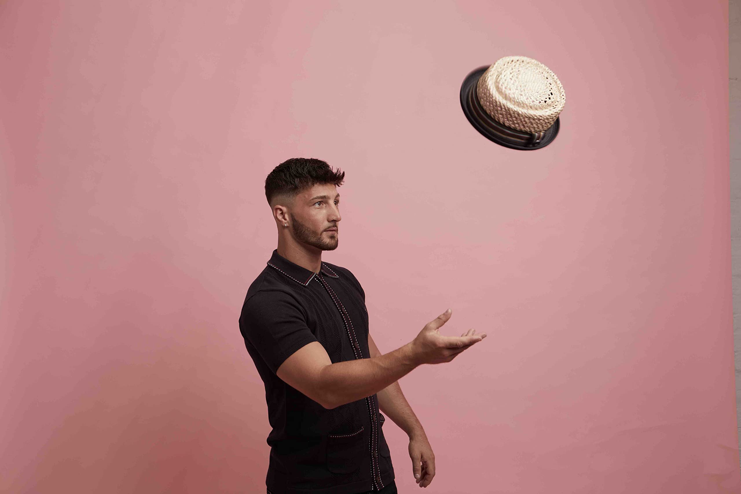 DASMARCA Mens Straw Summer Pork Pie Hat - Jake Natural Crown with Natural XL