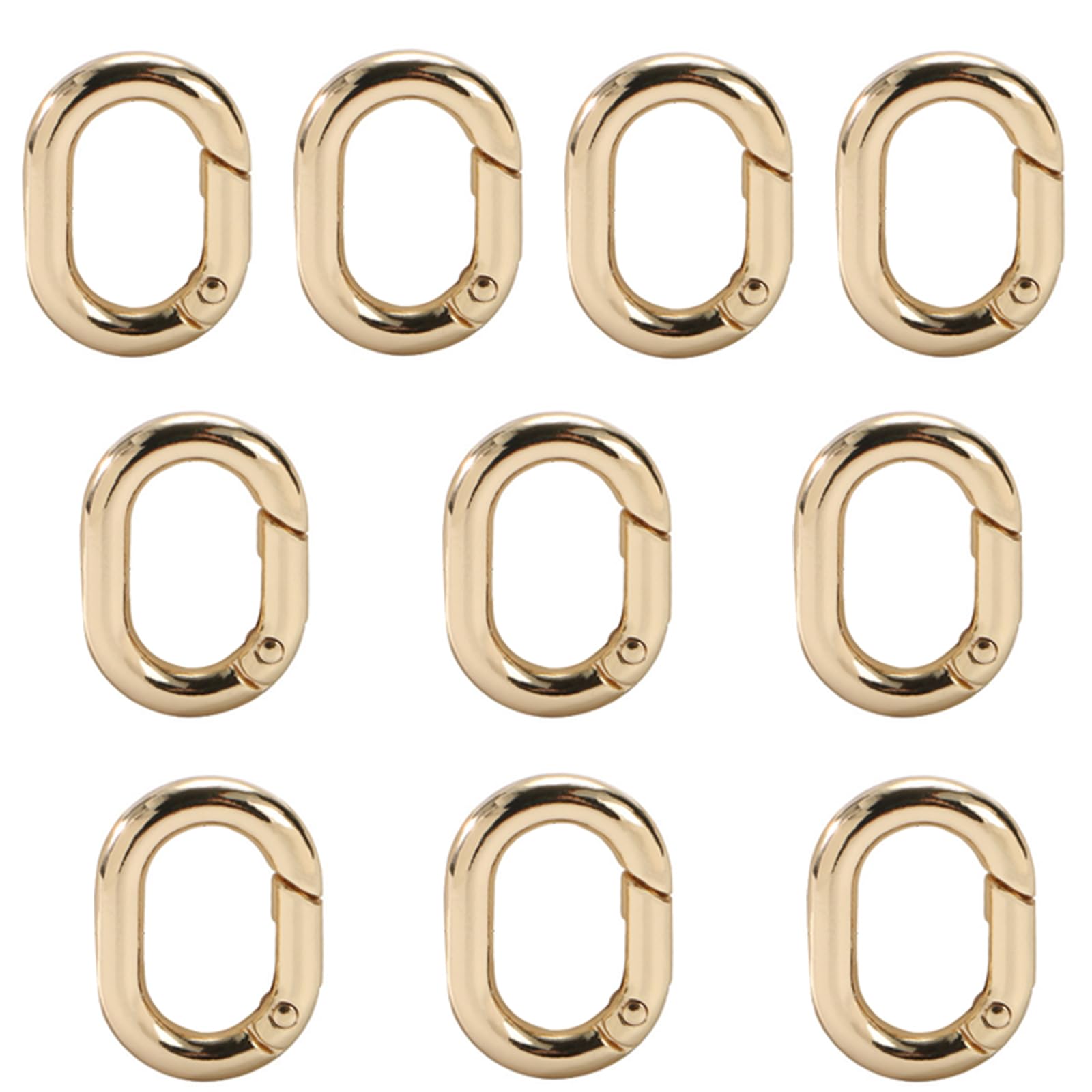 Alksubbm Of 10 Metal Carabiners Keyrings Buckle Metal Spring Clip for Handbag Handle Strap Keychain Craft Jewelry Making Chain Clip