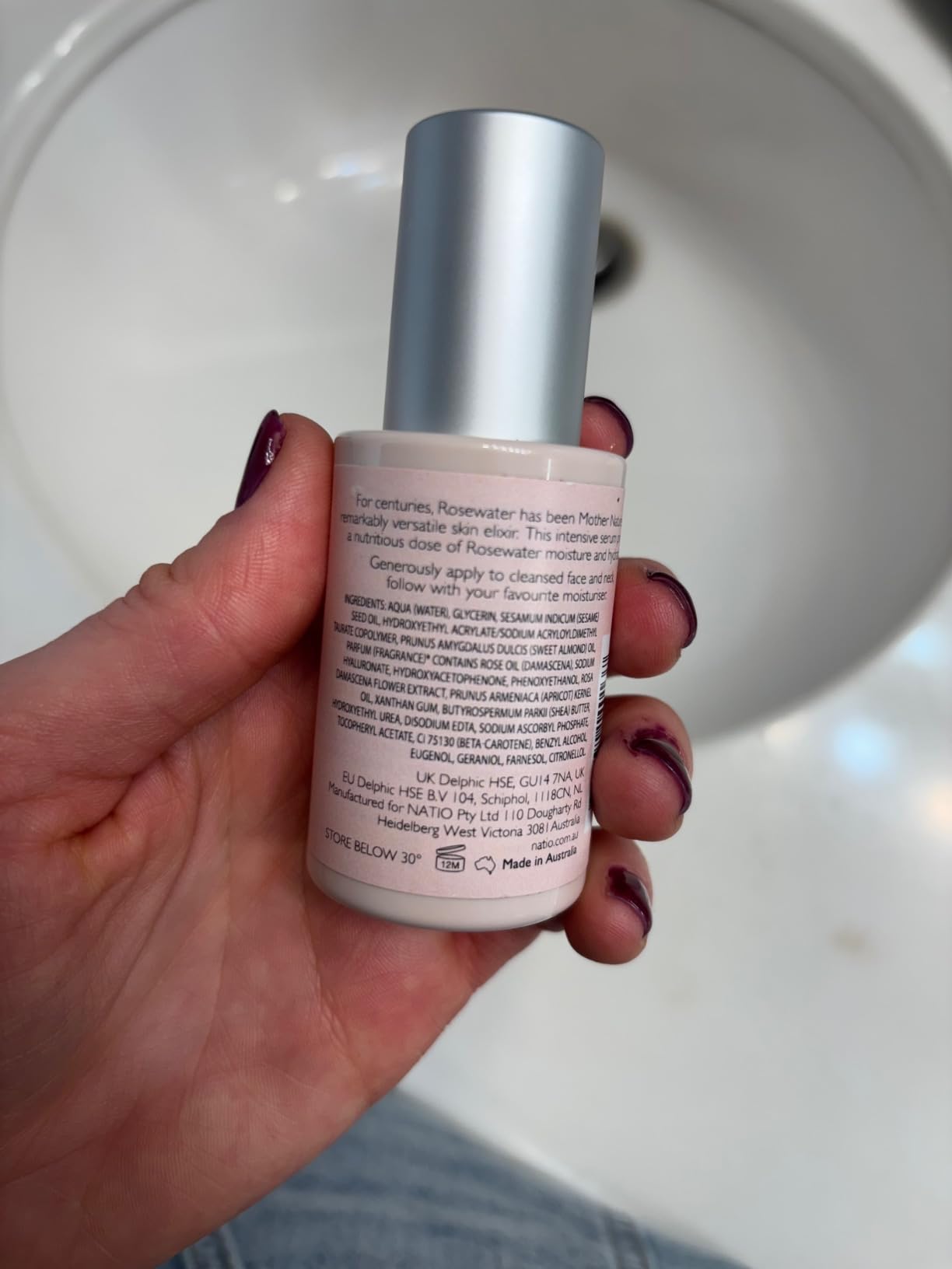 Natio Rosewater Hydration Antioxidant Serum 1 oz – Anti-Aging & Moisturizing Facial Serum with Shea Butter