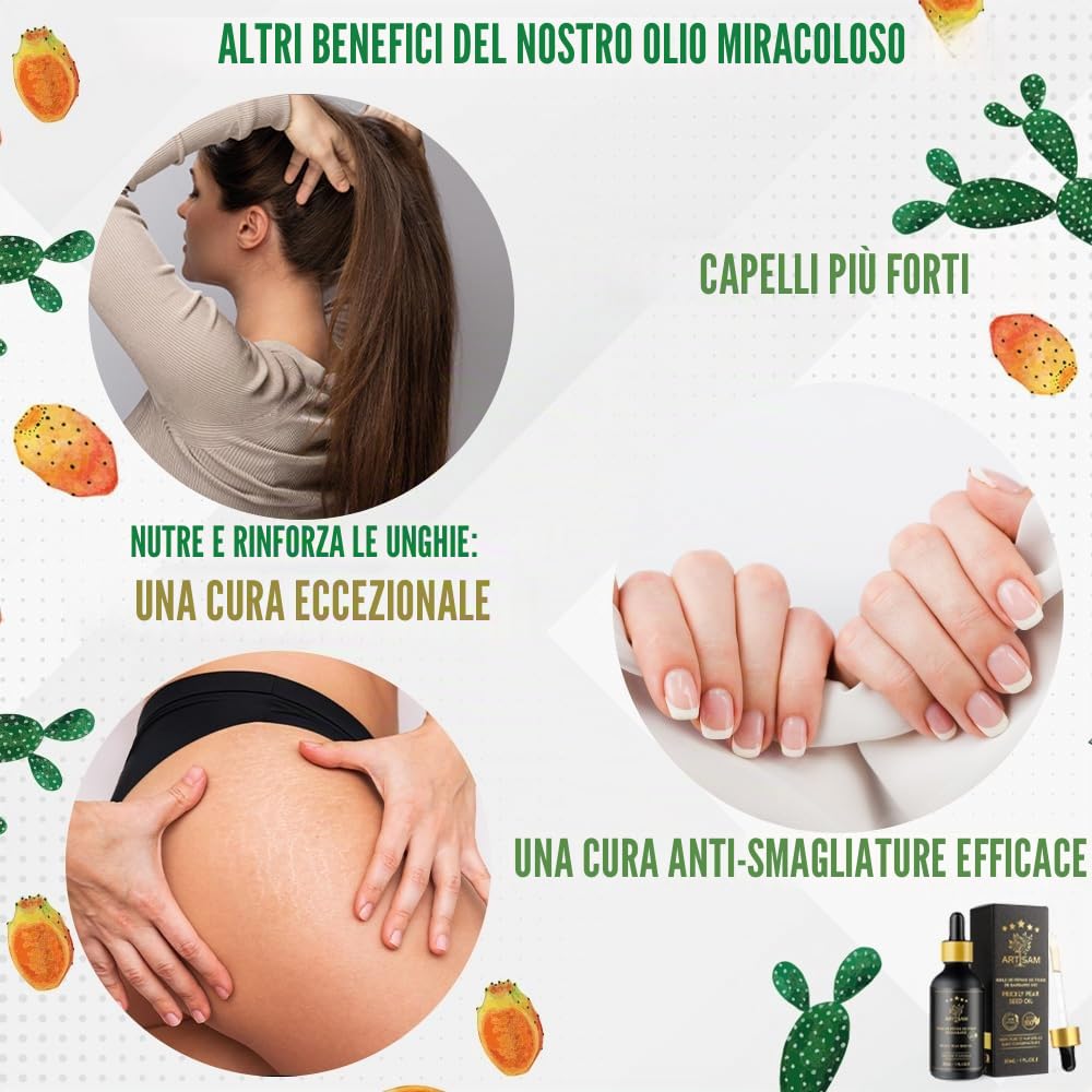 Miglior olio antietà biologico di semi di fico d'india │ Il migliore trattamento contro rughe e occhiaie │ Spremuto a freddo, certificato 100% biologico puro │ Extra vergine vegano