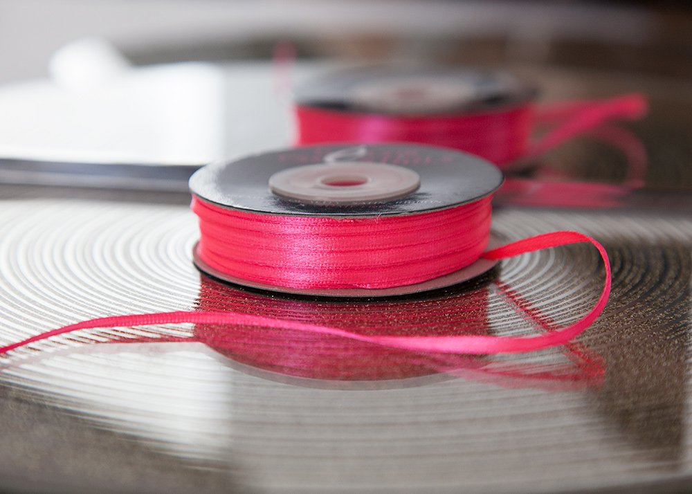 Decor Essentials Flower Pink Double Faced Satin Ribbon 3Mm X 50 M Craft Stationery Florist (Flower Pink)
