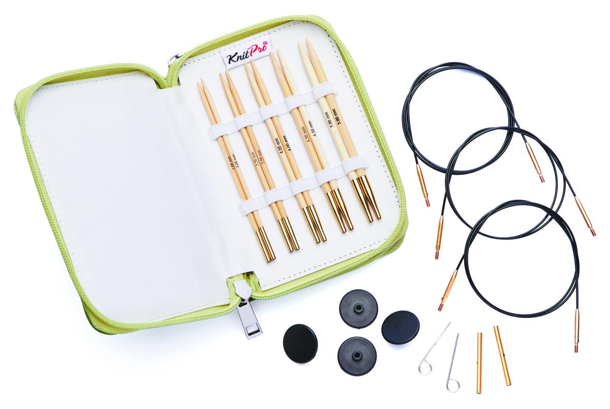 KnitPro Bamboo Starter Interchangeable Needle Set 5" (13cm), Ivory