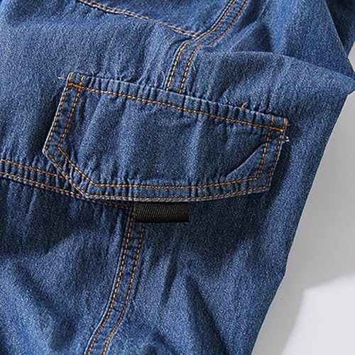 Boys Girls Harlen Jeans Elastic Waist Wide Leg Lightweight Denim Pants Solid Casual Wash Jeans with Pocket3