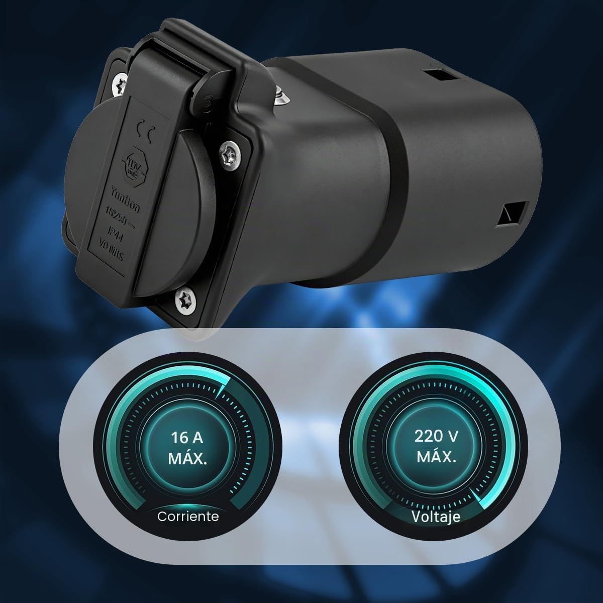 3,5 kW Adaptador V2L Compatible con XPENG G6, G9 y P7 Vehículos Eléctricos | De Tipo 2 a Schuko Adaptador Vehicle-to-Load, Para Vehículos Eléctricos Compatibles con la Funcionalidad V2L, 16 A, 250 V