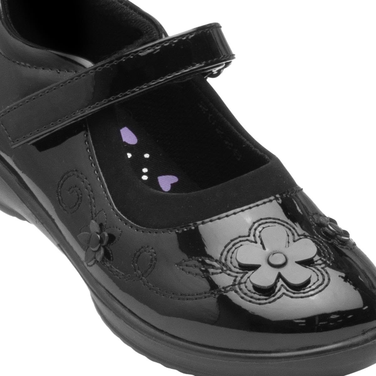 Walkright Collins Girls Black Patent School Shoe — view 6