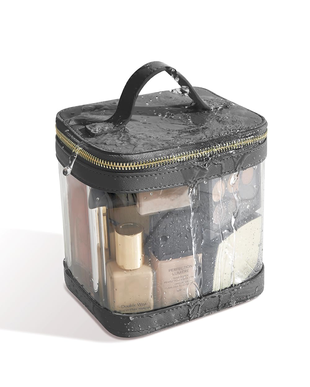 Camdeez ROWNYEON Clear Makeup Case Toiletry Bag Multipurpose Travel Makeup Train Case Portable Cosmetic Organizer Transparent Storage Bag