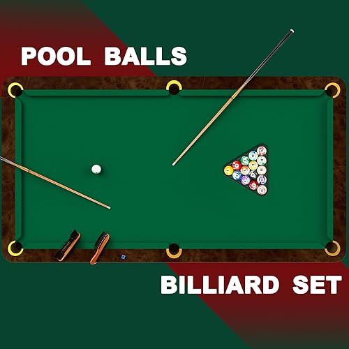 Miniatura 6 de Outus 71 piezas de accesorios de mesa de billar, accesorios de billar, bolas de billar con soporte de bola triangular, tizas para tacos, puntas de