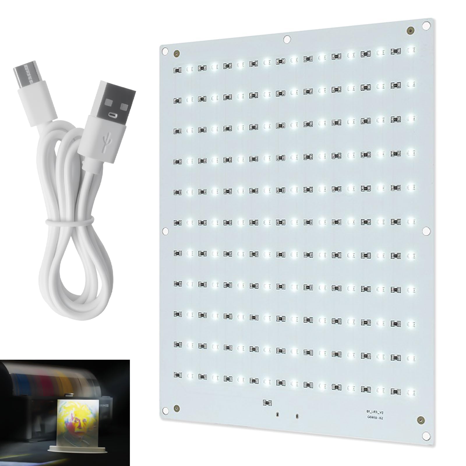 CMYK Lithophane LED Backlight Board Kit Compatible with Bambulab A1/A1 mini Combo/P2S/P1P/P1S/X1C/X1E AMS 3D Printer for 3D Printed Photo Model Light Board