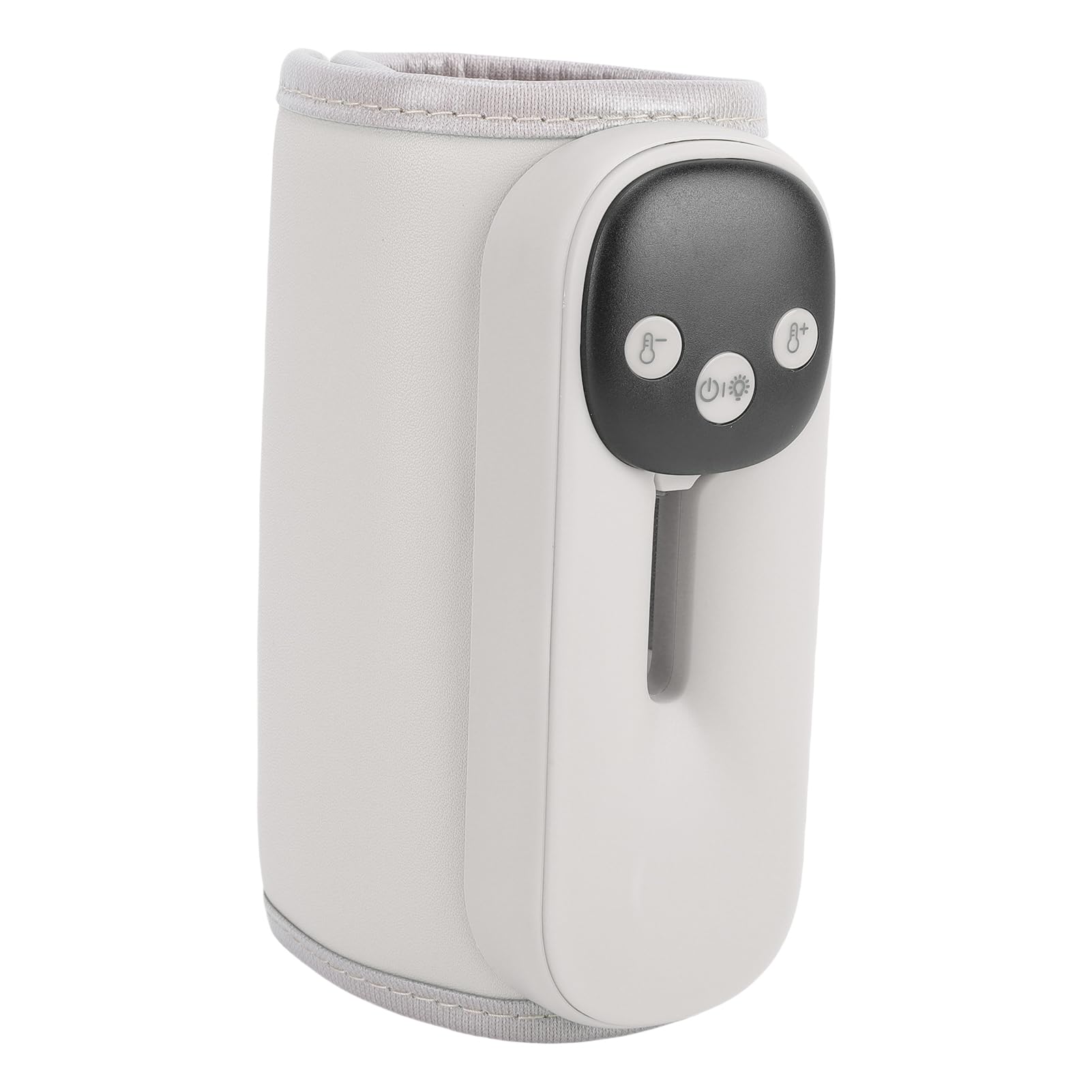 Scaldabiberon Portatile, 11 Impostazioni di Temperatura, Isolamento a Copertura Totale a 360° con Luce Notturna, per Viaggi e Riscaldamento del per Neonati (Beige)
