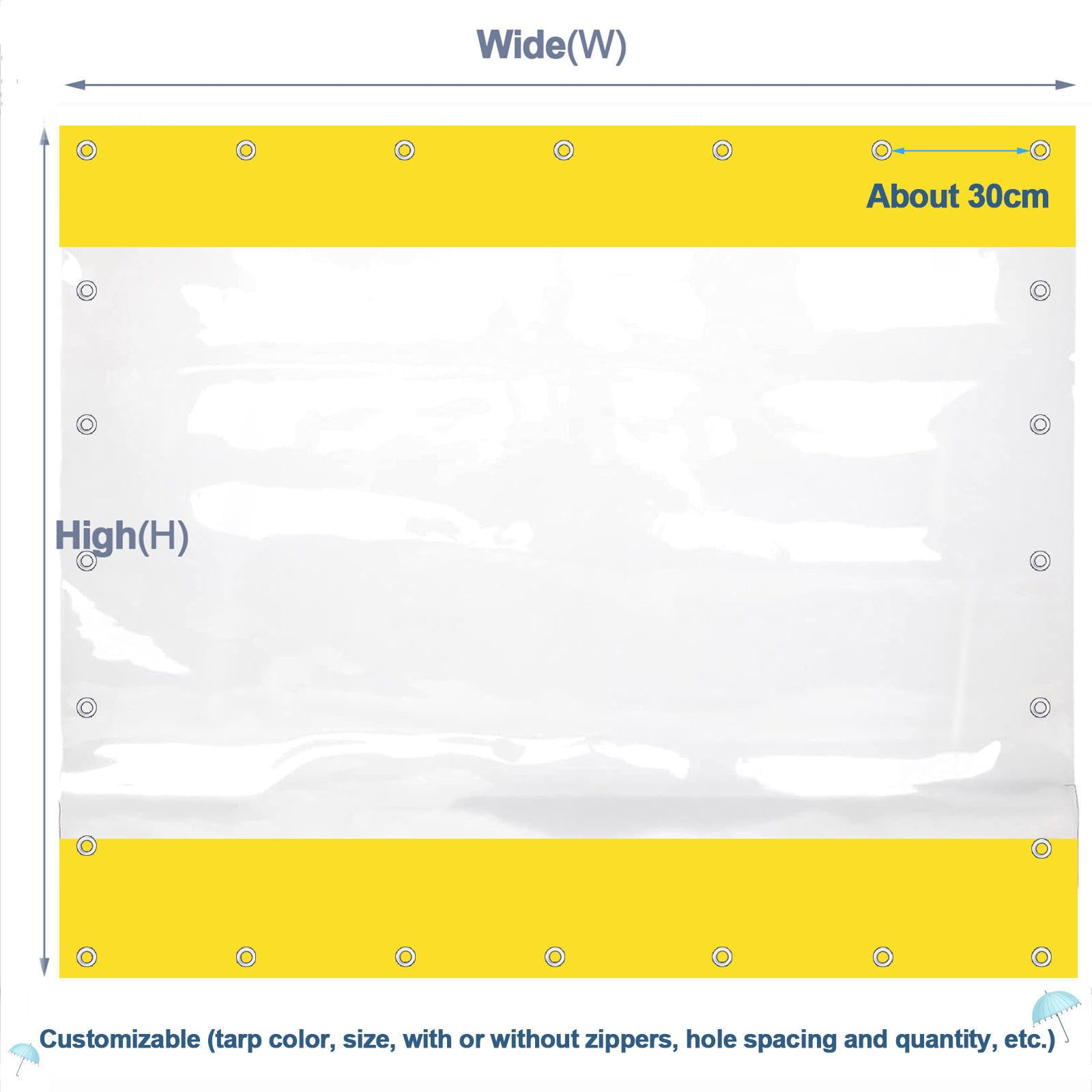 Transparente Planenvorhänge Mit Reißverschluss - Wasserdicht 1.9x2.2m