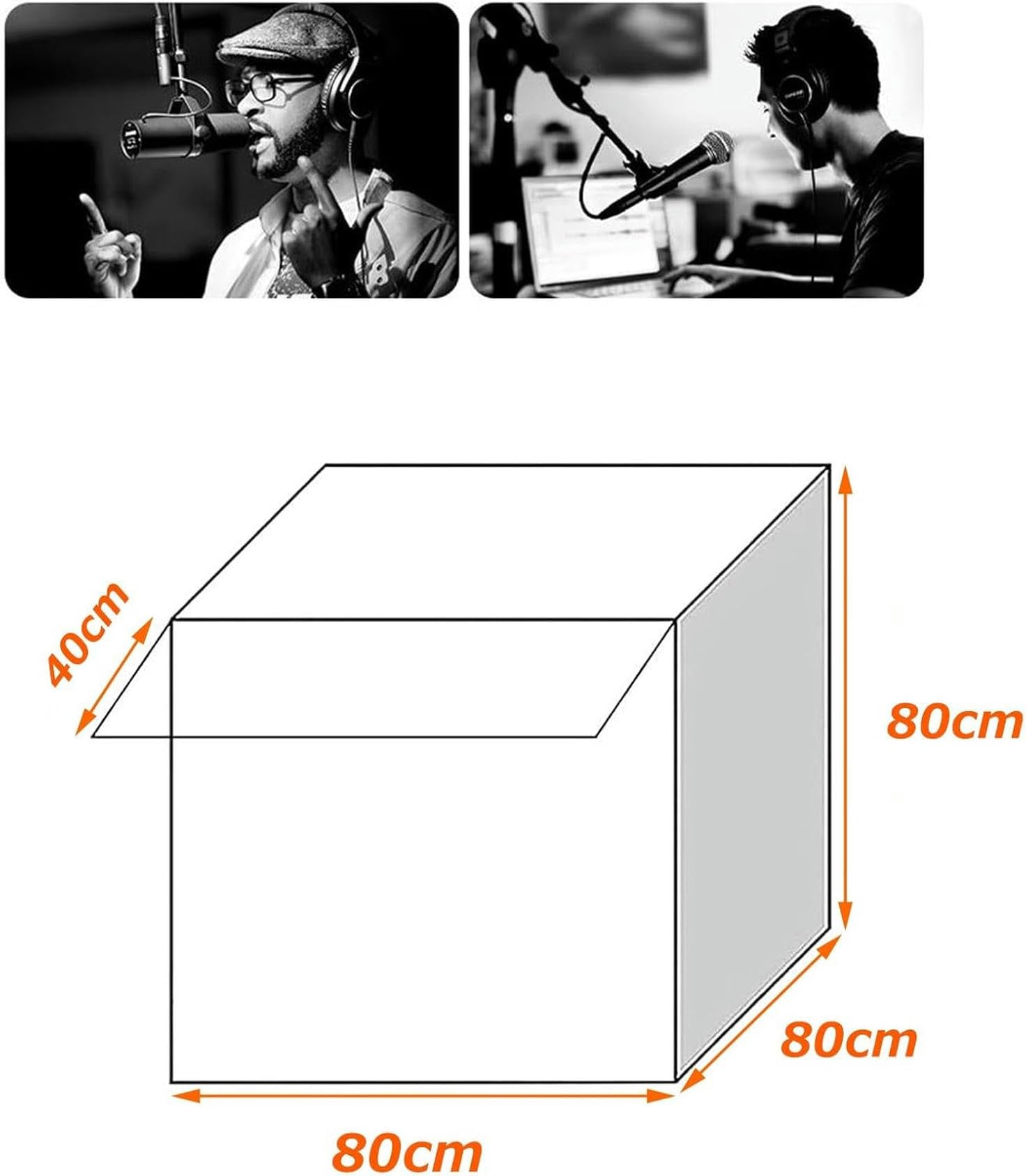 Cabina vocal insonorizada, escudo de aislamiento de grabación portátil, carcasa de micrófono para estudio en casa, reducción de ruido profesional, fácil configuración, ideal para músicos