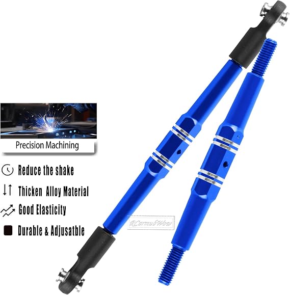 RC Turnbuckles Camber Links Upgrades Part for 1/10 Outcast/Kraton 4x4 4S V2 BLX,Alloy Aluminium Links Steering Linkage Turnbuckles Tie Rods Linkage Set,Navy Blue