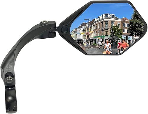 Hafny Espejo de bicicleta eléctrica, superficie grande, vidrio HD, espejo de ciclismo seguro, (HF-M904-FR01B) (plateado derecho)