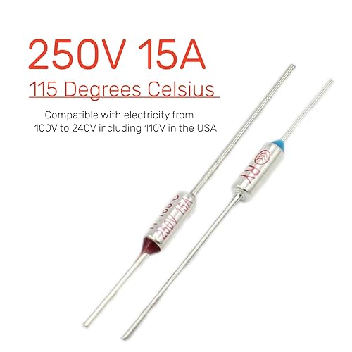 Miniatura 7 de 50 fusibles térmicos de 280 grados C 15A 250 V, interruptores de temperatura de metal, serie RY para ollas a presión eléctricas, multicocina,