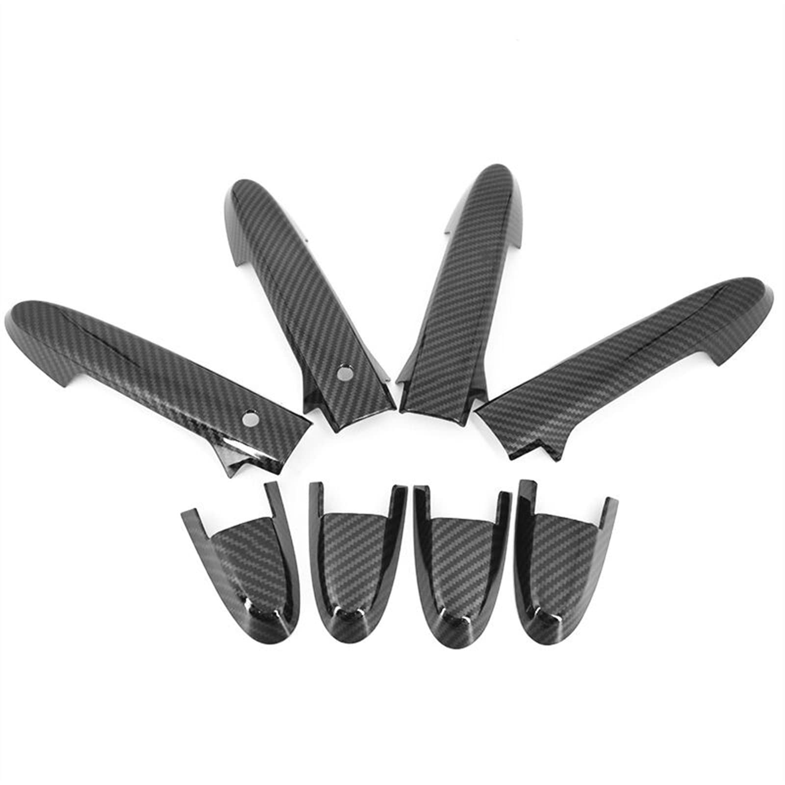 Qwqthgs 3 Car Exterior Door Handle Cap For Fit Jazz 2014-2020 Carbon Fiber Chrome Car Side Door Handle Cover Sticker Styling Accessories(3)