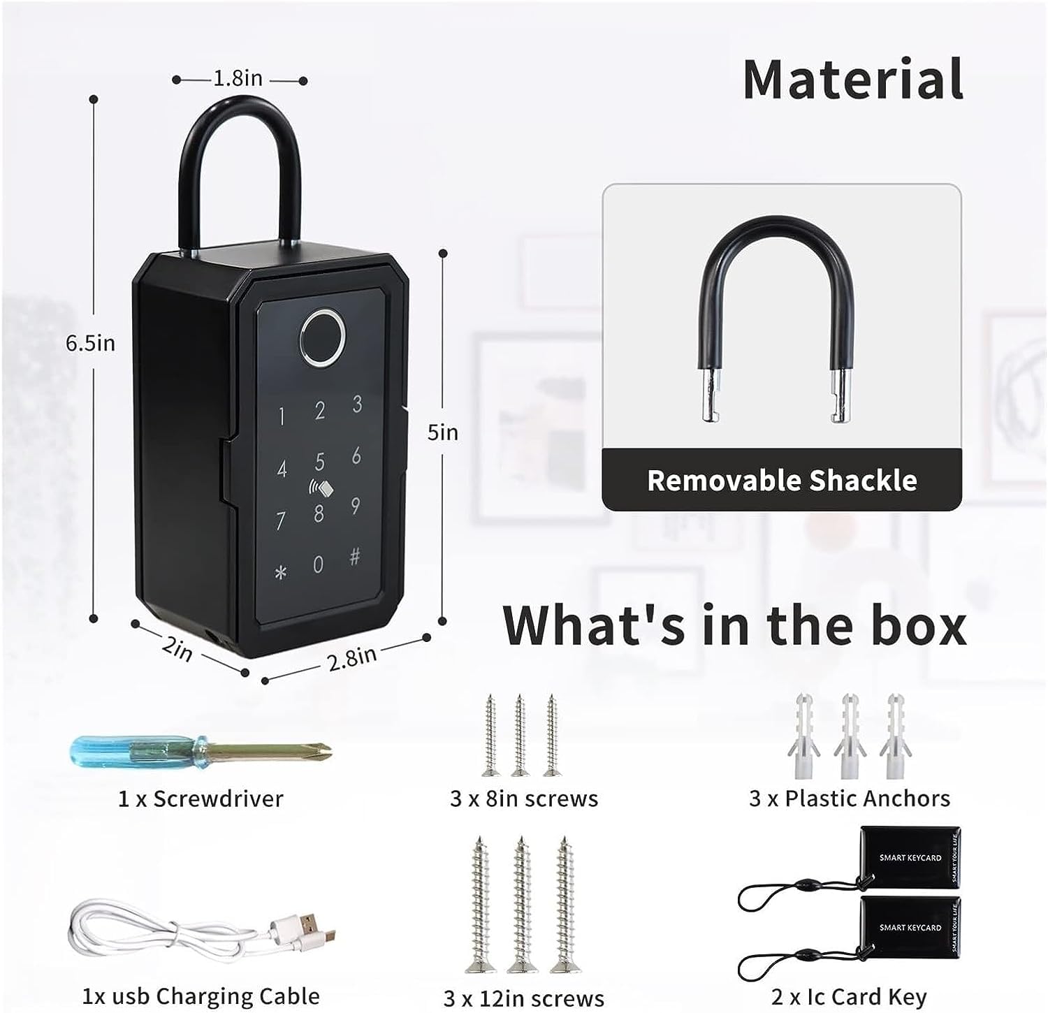 NALsa Caja de seguridad para llaves con acceso remoto a la pared de Wifi Digital de Wifi Digital Key Box