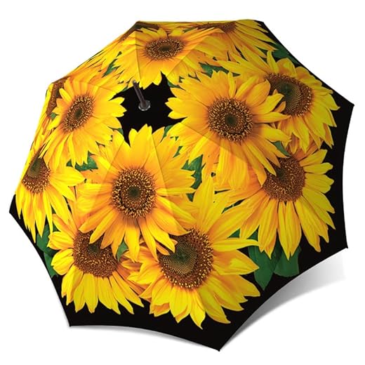 Best crook umbrella Large Sunflowers Windproof Umbrella