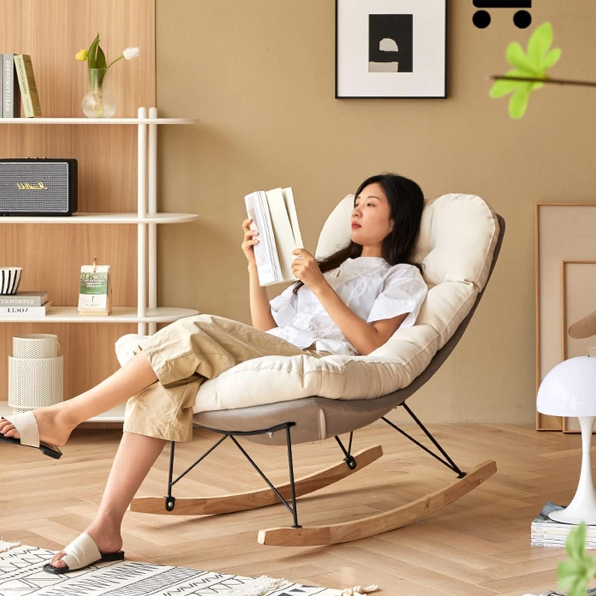 レトロ　ポップ　花柄　ロッキングチェア　レトロ　サイケ　ミッドセンチュリー　北欧 レトロ ポップ 花柄 ロッキングチェア レトロ サイケ ミッド