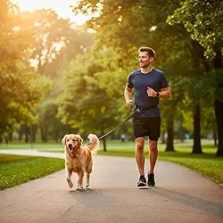 Guia de Corrida para Cães Mãos Livres – Cinta Ajustável com Trava de Segurança, Ideal para Caminhadas, Trilhas e Treinos com Pets (Preto)