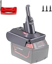 Battery Adapter for Milwaukee 18V M18 LI-ION Batteries Convert to Dyson V8 Vacuum Cleaner, DW20V8 Converter for Dyson SV10 V8 Animal V8 Motorhead V8 Absolut V8 Motorhead, with Trigger Lock