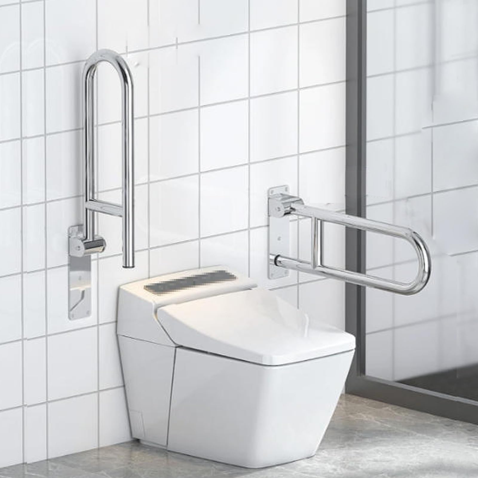 Maniglioni di Supporto, Barra di Sicurezza a Parete, in Acciaio Inossidabile, Pieghevoli, Maniglia per WC, dispositivi di Assistenza per Anziani e disabili (60 cm/24 Pollici)