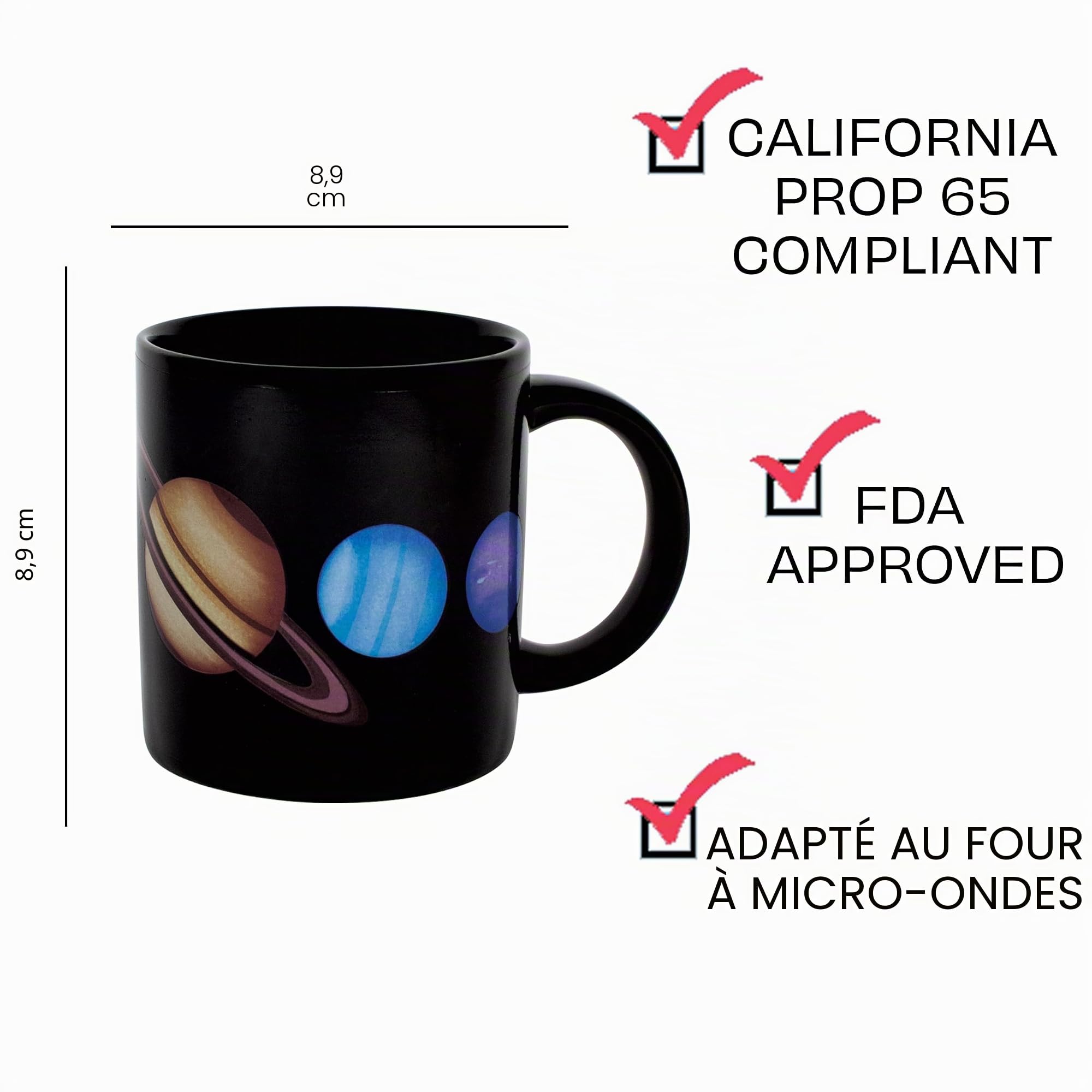 Tasse à café avec système d'étoiles - Grande tasse à café et à thé - Motif planète cool - Tasse XXL - Cadeau pour anniversaire, rentrée des classes, Noël, Saint-Valentin
