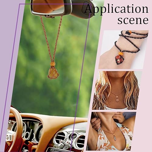 Miniatura 6 de PH PandaHall 8 soportes para collares de cristal, jaula de piedra vacía de repuesto, collares trenzados ajustables, collar de piedra cruda, colgante